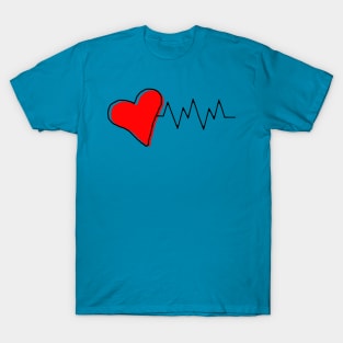 Red heart with pulse T-Shirt